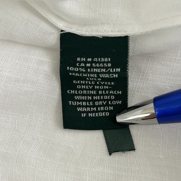 Lauren Ralph Lauren Linen Shirt Womens Sz 3XL White Tunic Long Sleeve Minimalist - Picture 11 of 11